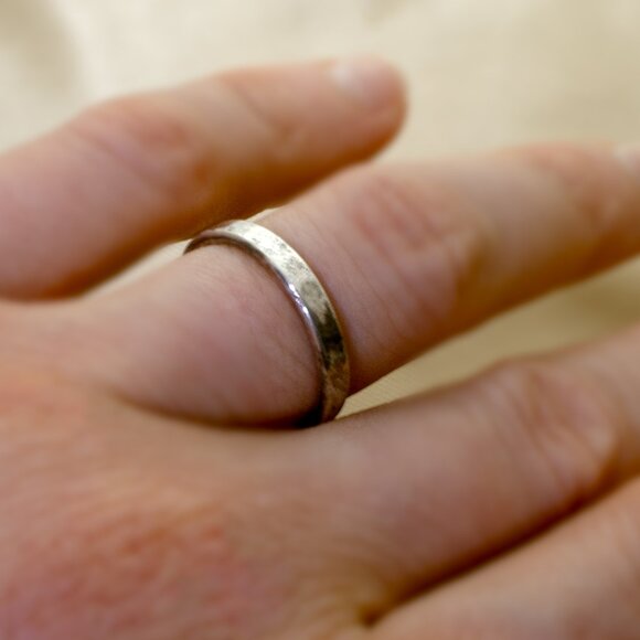 3mm Vintage Sterling Silver Flat Band Ring, Stamped 925, Sz7, Tarnish Jewelry - Picture 9 of 9